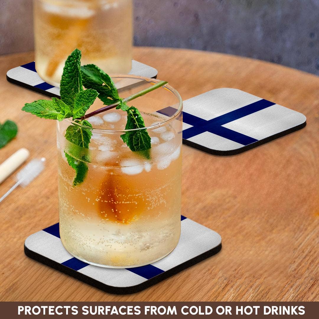 3dRose – Großhandel Untersetzer – 3dRose, Flagge von Finnland - Finnisches blaues Nordisches Kreuz auf weiß - Skandinavisches Kreuz - Europa Skandinavien Welt, Untersetzer9