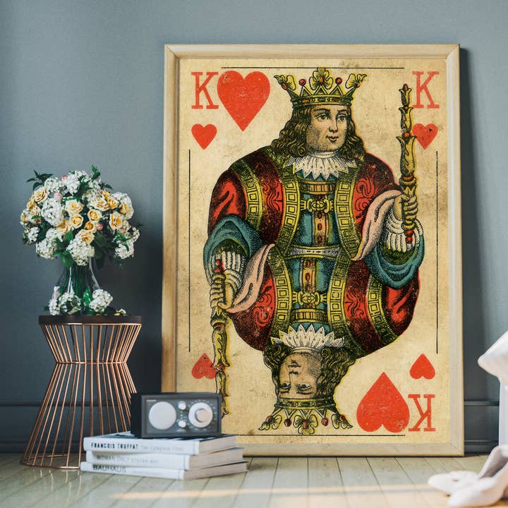 Ink & Drop - Wholesale Art Print - Vintage Playing Card Print - King of Hearts