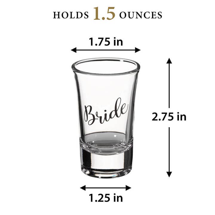 Lillian Rose - Vendita all'ingrosso Bicchierino da liquore - Set di bicchieri da shot per sposa, sposo, damigella d'onore e testimone1