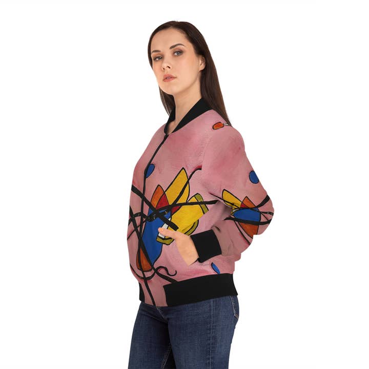 Arrangement Y Women's Bomber Jacket for wholesale by See Joy Creative
