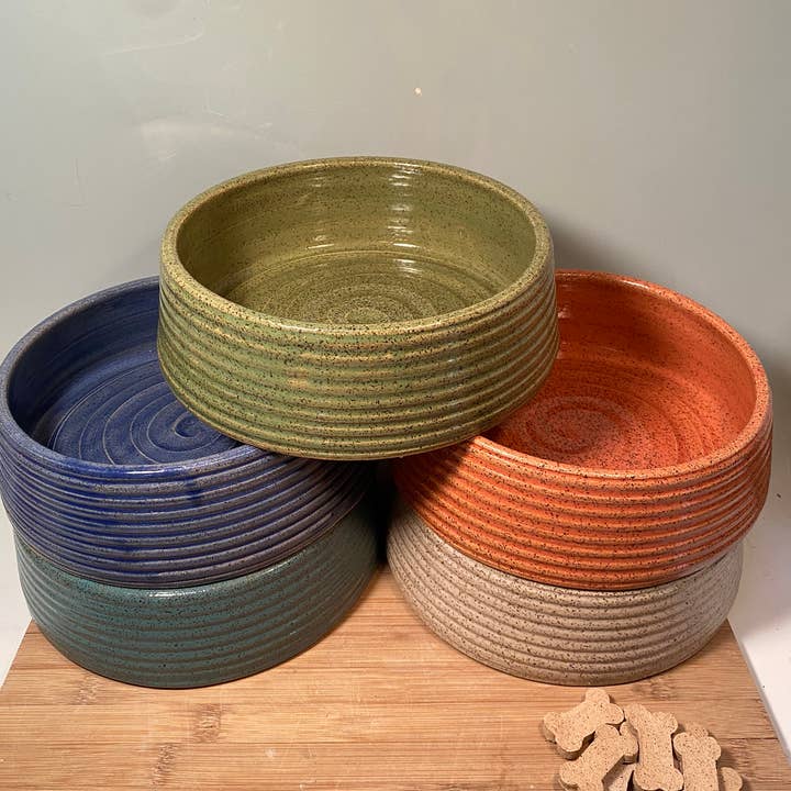 Large Pet Bowl minimalist for wholesale by Fatty Frog Pots Handmade Pottery