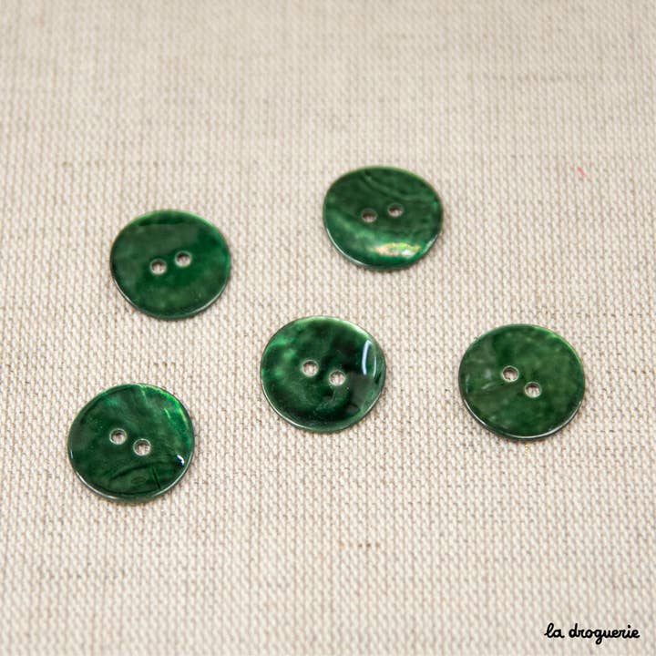 LA DROGUERIE - Wholesale Sewing button/snap - Round luminous Akoya button 18 mm1