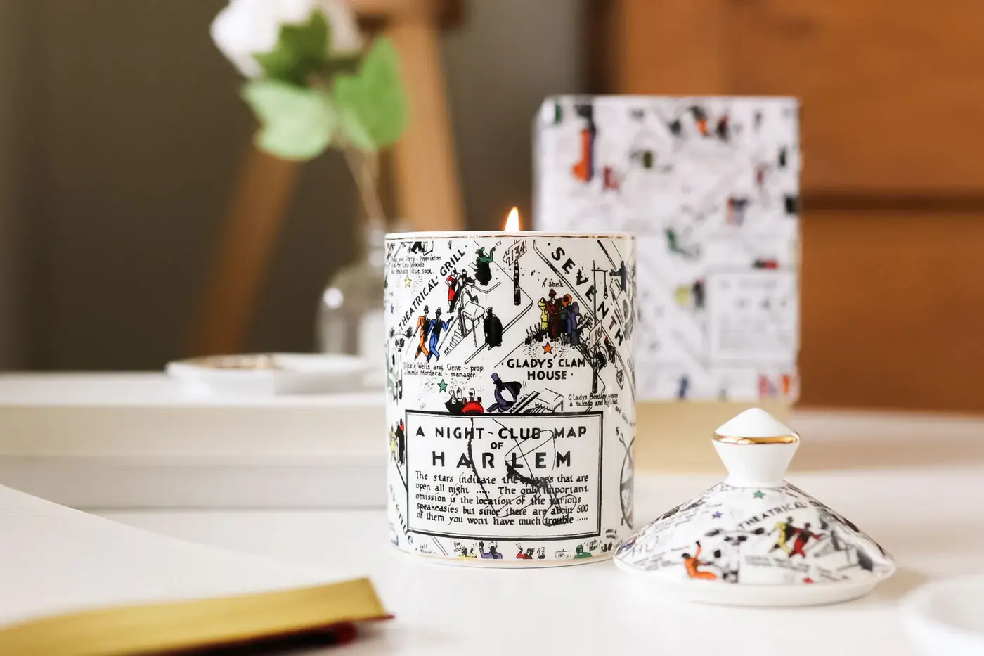 Harlem Candle Co - Wholesale Jar/Filled Candle - “Langston” Nightclub Map Ceramic Luxury Candle4