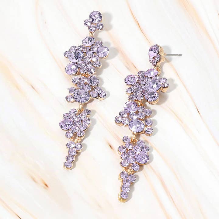 Bubble Stone Cluster-Abendohrringe für den Großhandel von Sensibling Corp.