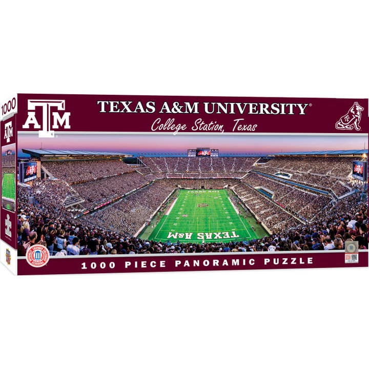 Texas A&M Aggies - 1000 Piece Panoramic Puzzle - End View for wholesale by Masterpieces Puzzles