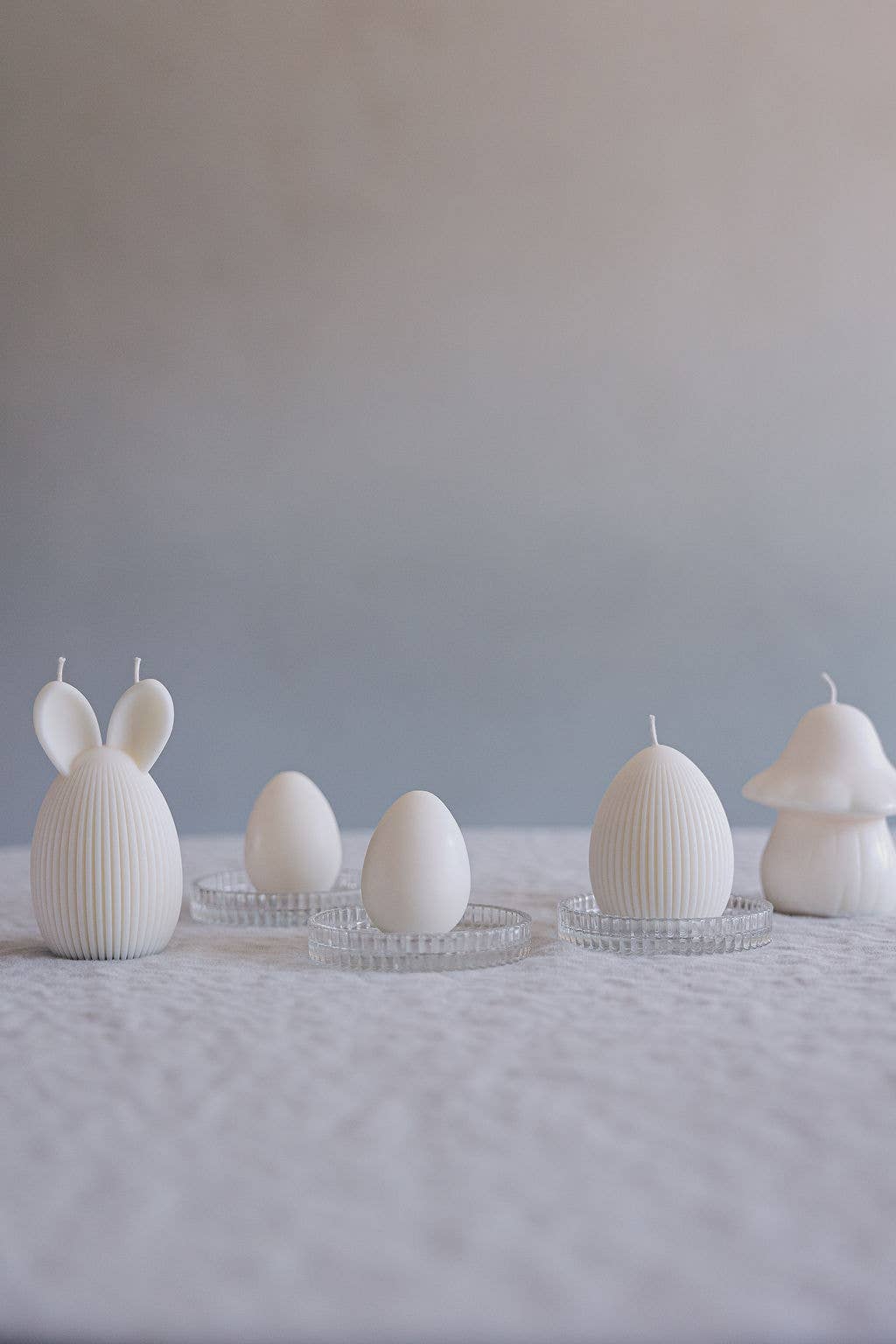 Verba Candle Co – wholesale Prydnadsljus – Randigt påskhareäggljus, bordsdekoration1