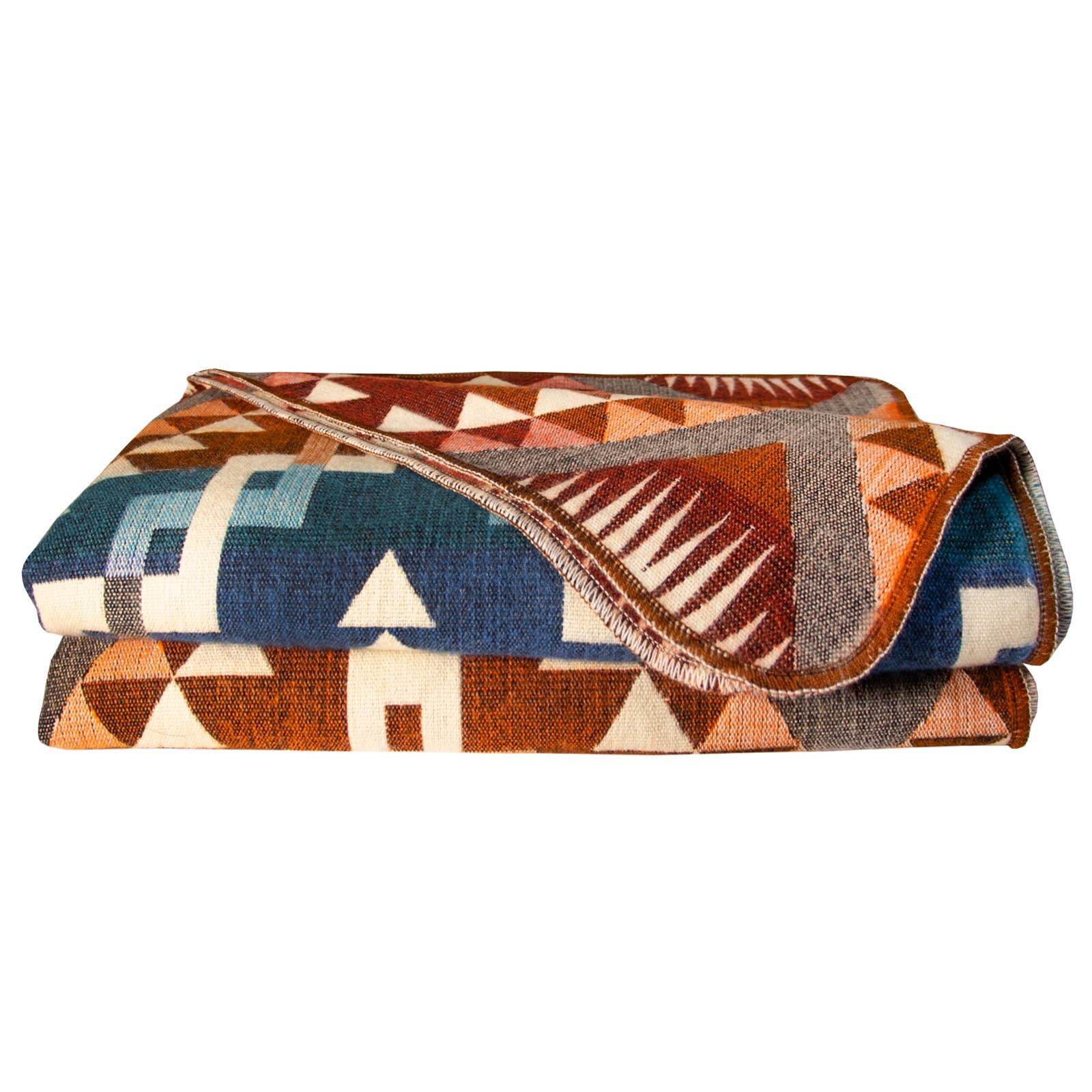 Alpakitas - Wholesale Throw Blanket - Alpakitas Wool Blanket | Ancestral Design (Orange & Blue))2