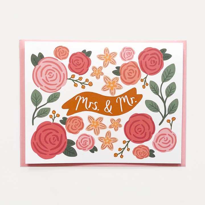 Mrs. Og Mr. Bryllup Card for engroshandel hos Keegsie Designs