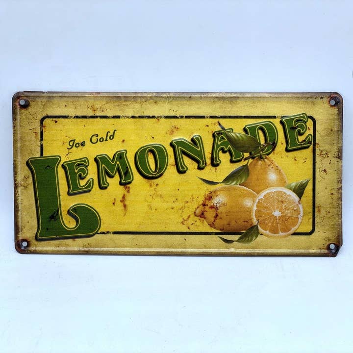 inVintage - Wholesale Sign - Lemonade Vintage Metal Sign -- 12*6 In