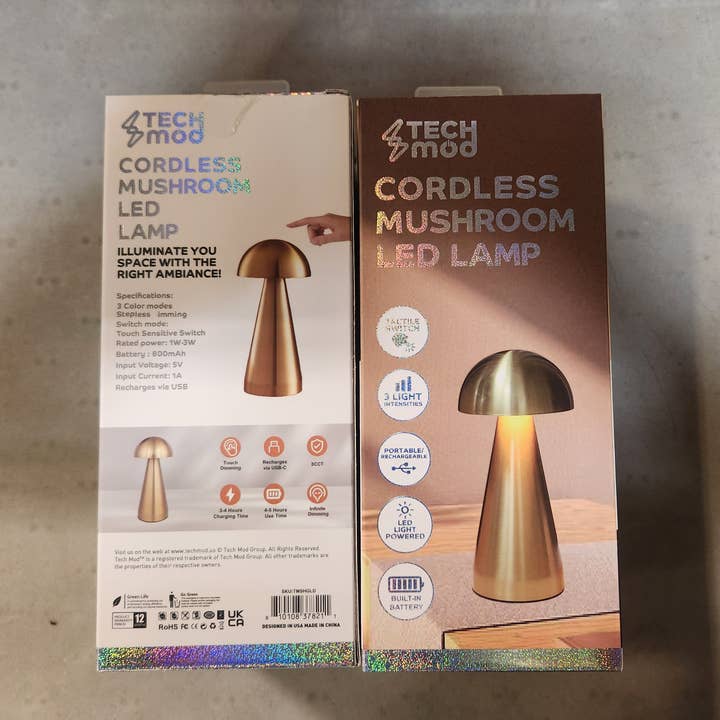 LAX Gadgets - Wholesale Desk Light - Kids - Charming Mushroom LED Lamp/ Night Light -Retail Pack2