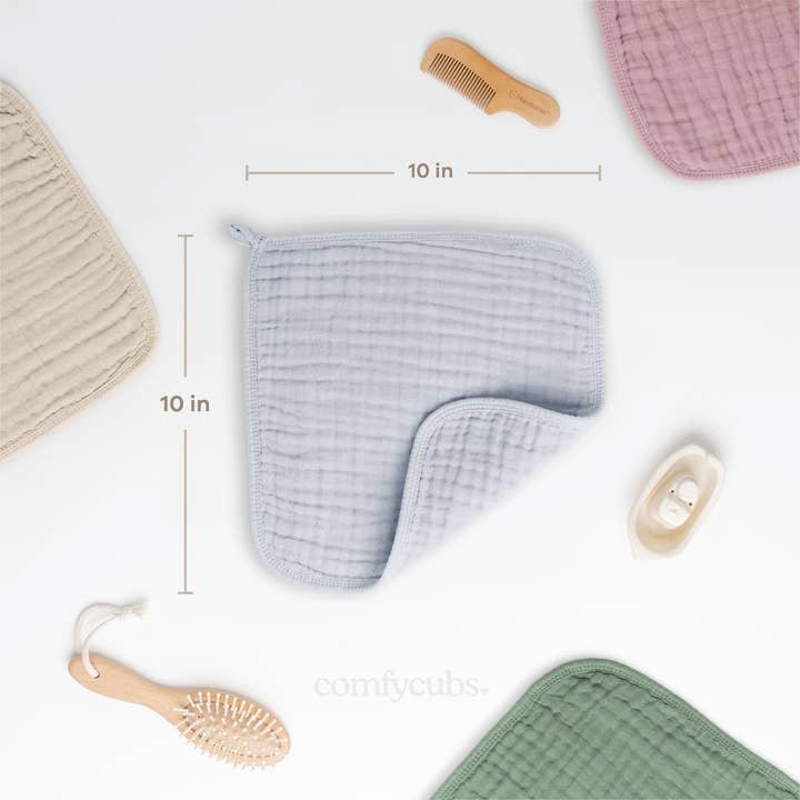 Comfy Cubs - Wholesale Wash cloth – Child & baby - Muslin Baby Washcloths, Soft 10"x10" Cotton by Comfy Cubs26