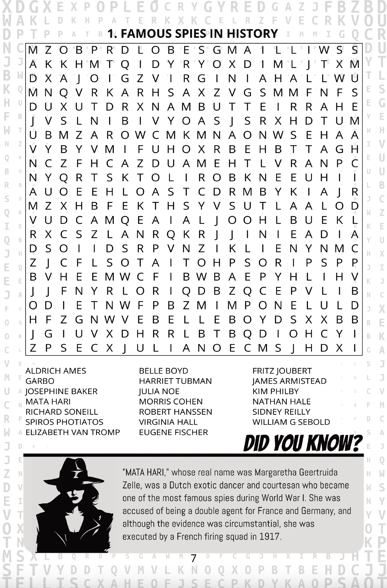 Unscreen Yourself! - Wholesale Puzzle - Adult - The Art of Espionage – Spy-Themed Word Search with Trivia4