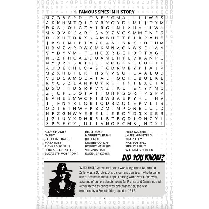 Unscreen Yourself! - Wholesale Puzzle - Adult - The Art of Espionage – Spy-Themed Word Search with Trivia4