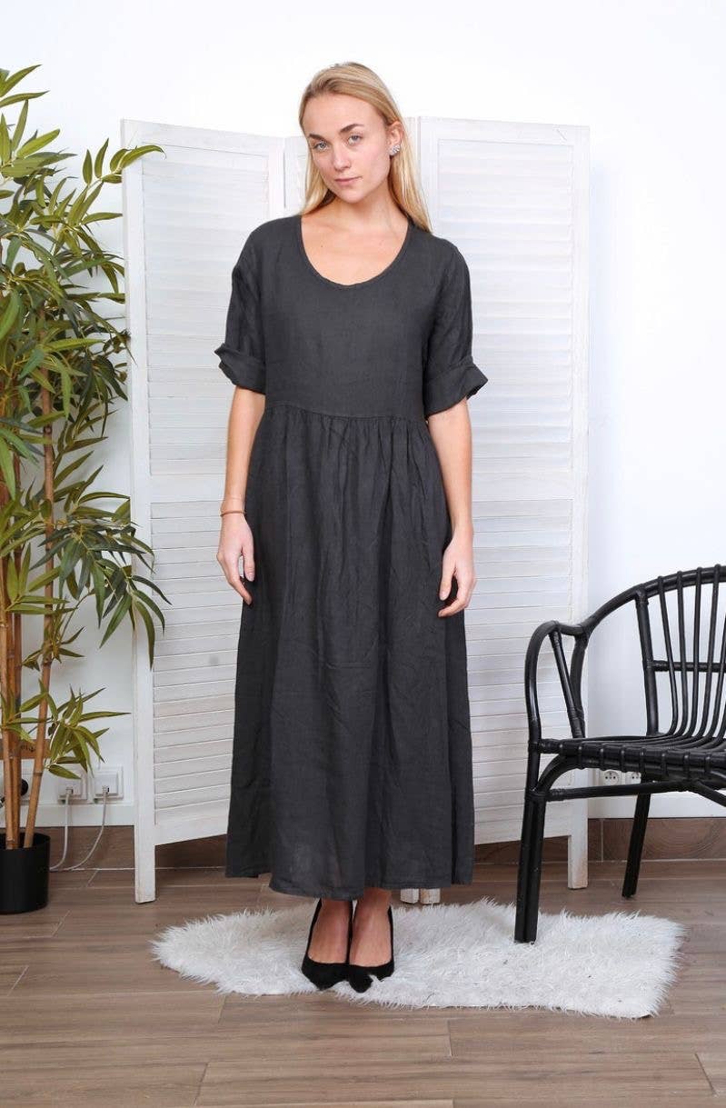 LÉA & LUC - Wholesale Dress - Women's - Long dress in 100% linen REF.714838
