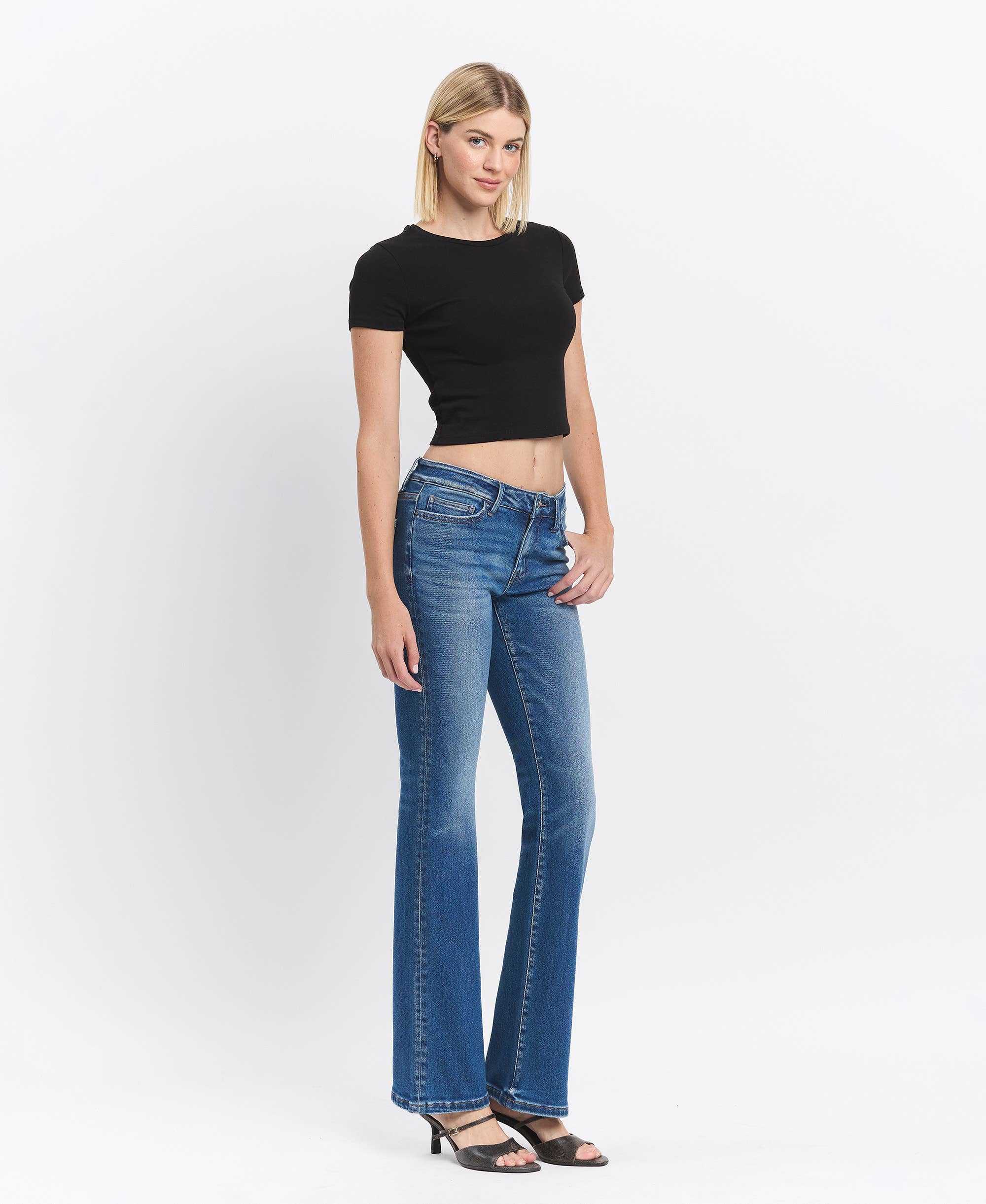 HUMOUR LOW RISE FULL LENGTH BOOTCUT JEANS T6649 for wholesale on Faire4