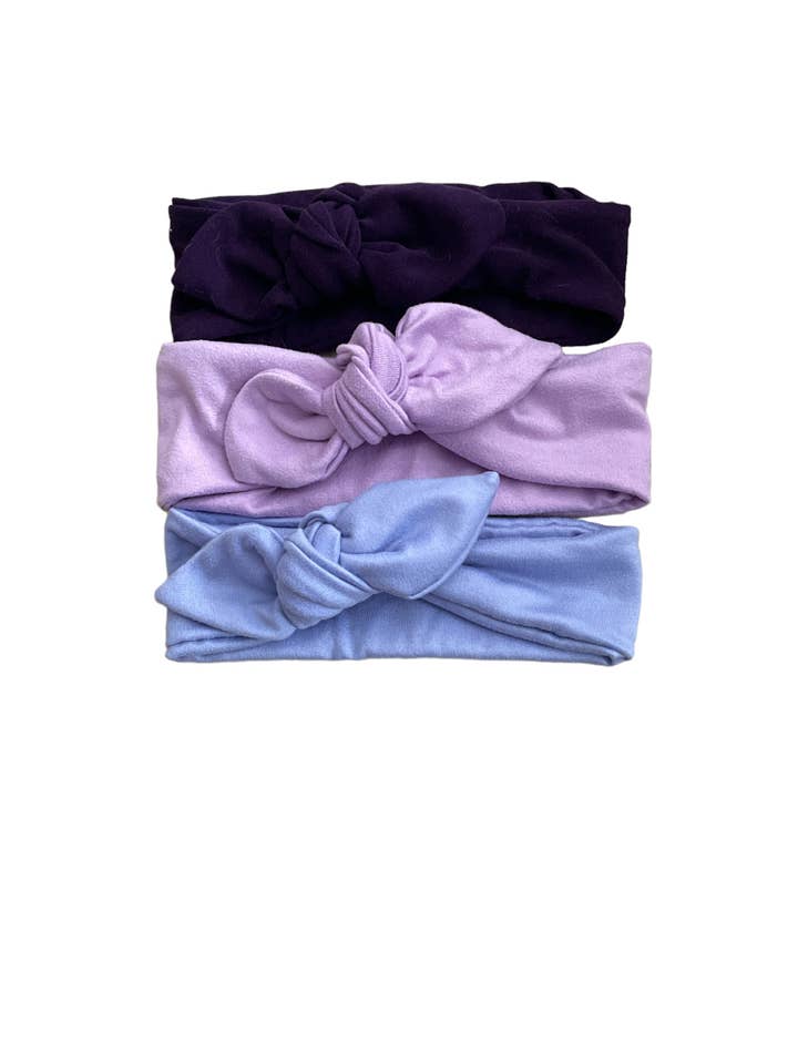Bandeau nœud pour bébé et tout-petit - Tons violets pour la vente par Jena Bug Baby