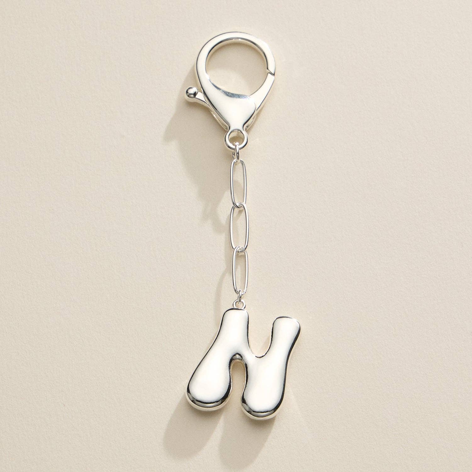 Lilla Haven - Wholesale Keychain - Women's - Bubble Letter Initial Keychain – Gold and Silver Tone Personalized Charm8