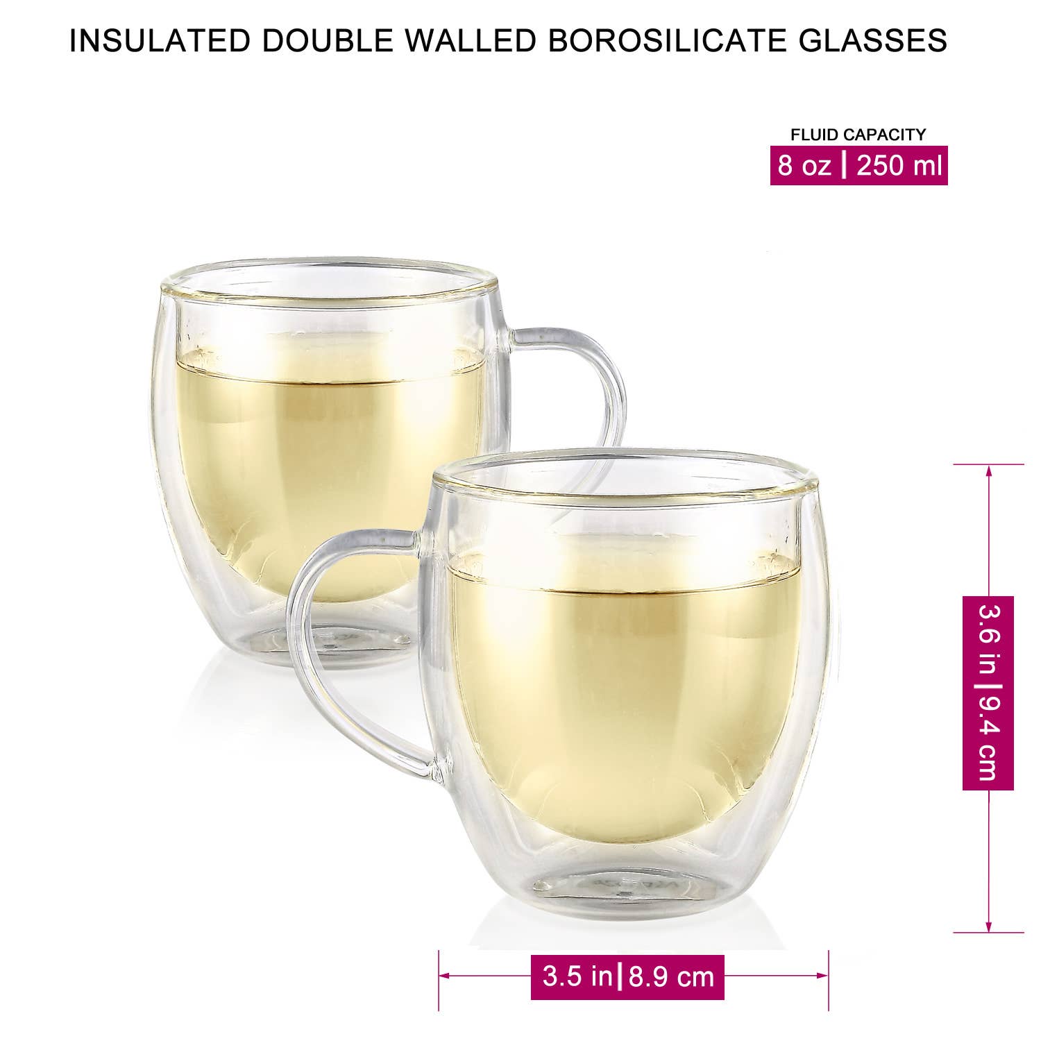 Teabloom - Vente Tasse à café/thé - Tasses à thé en verre à double paroi Teabloom Clarity®, lot de 21