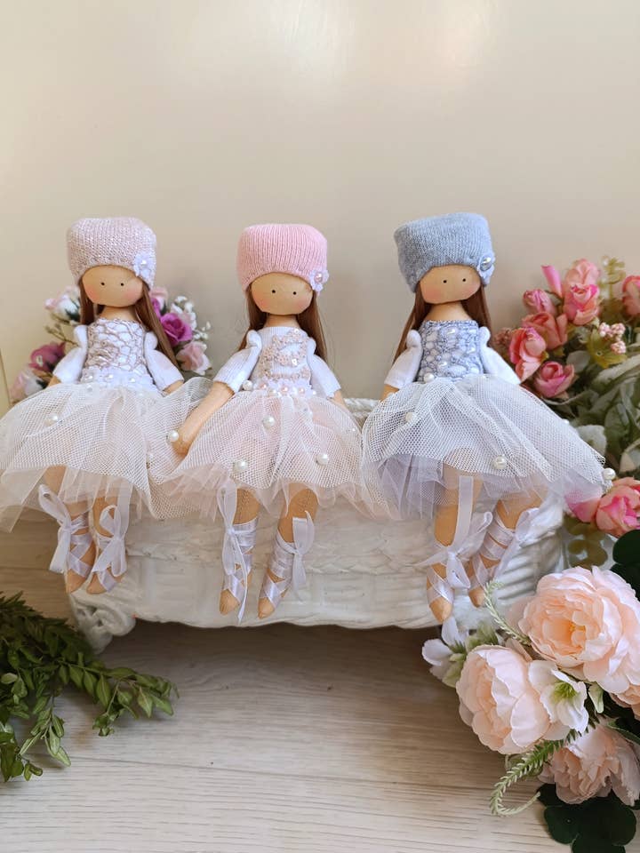 Handmade Ballerina Fabric Doll – 25 cm (9.8 in) for wholesale by ChernikovaNataliya