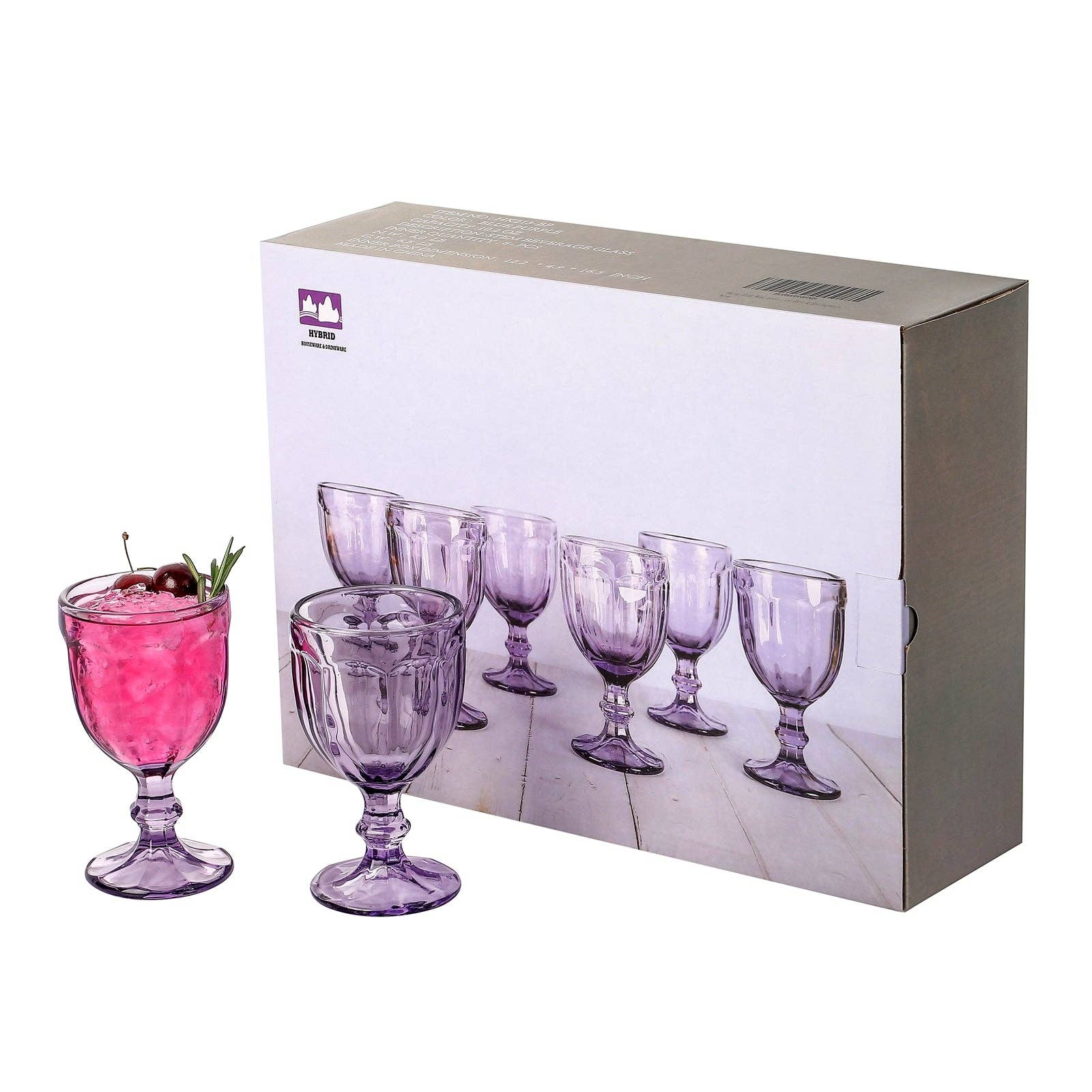 Everest Global - Wholesale Cocktail/Liquor Glass - Vintage Embossed Goblet Glasses set of 615