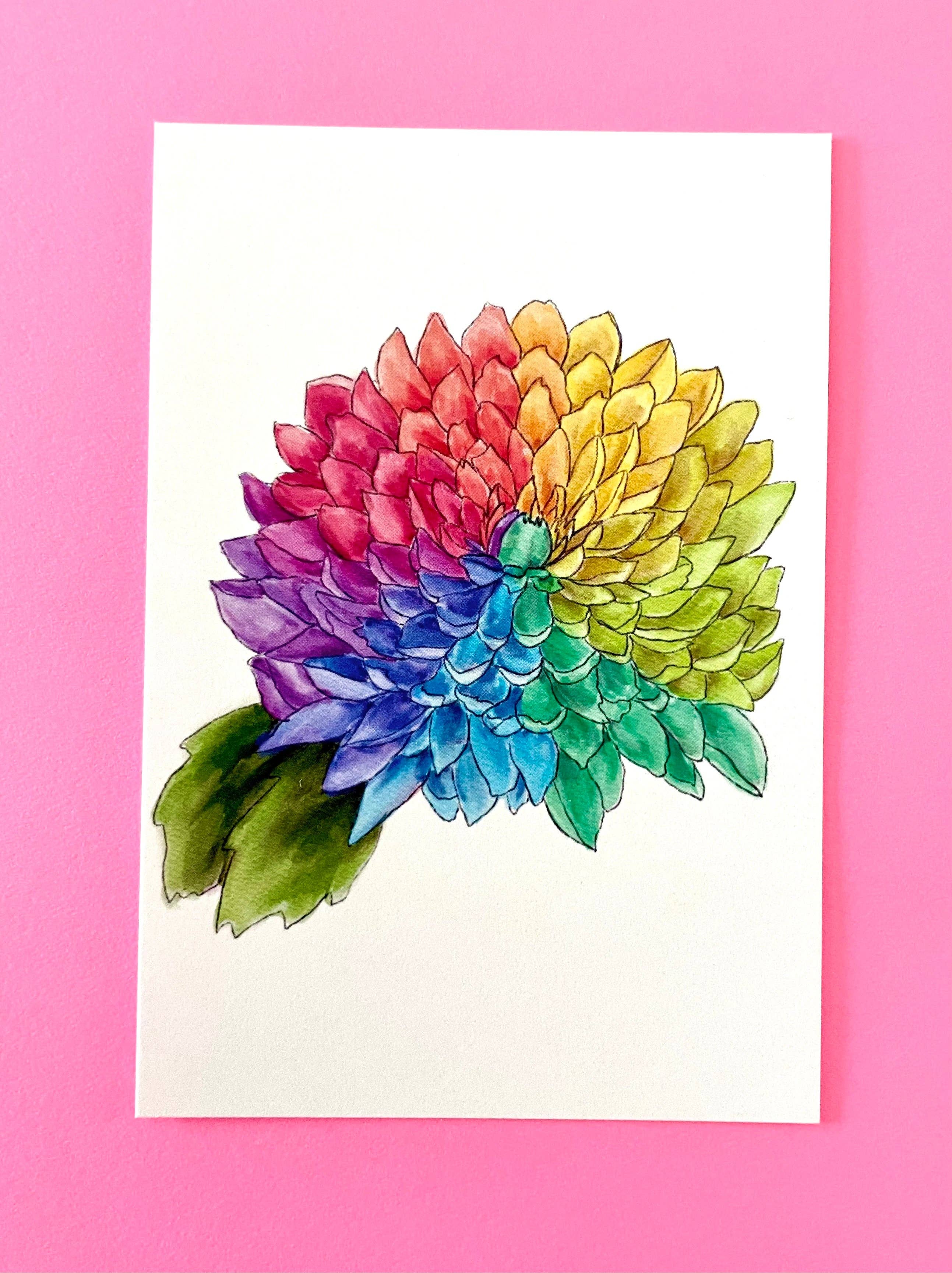 Unruly Wit - Wholesale Stationery/Notecard Set - Rainbow Flower Mini Cards12