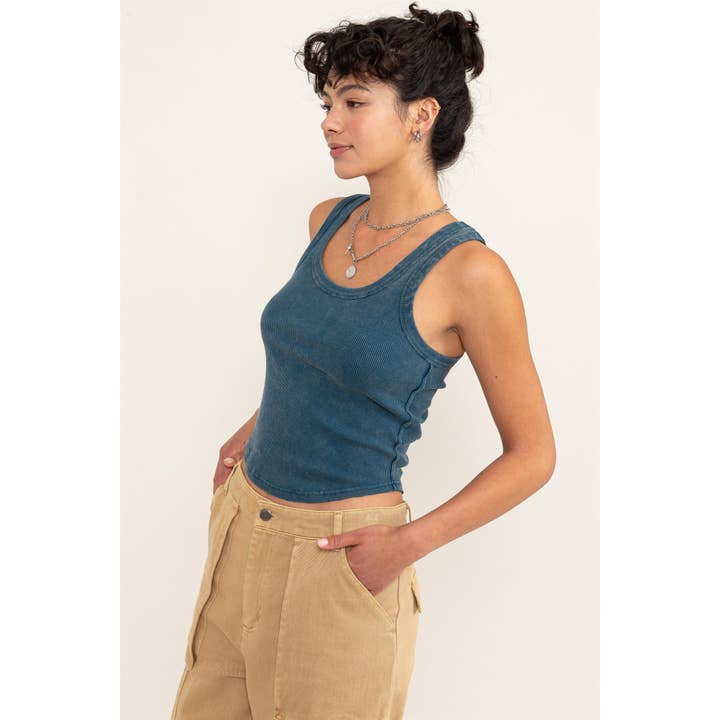 HYFVE - Wholesale Tank Top - Women's - DZ24A649-D-Acid Washed Tank Top