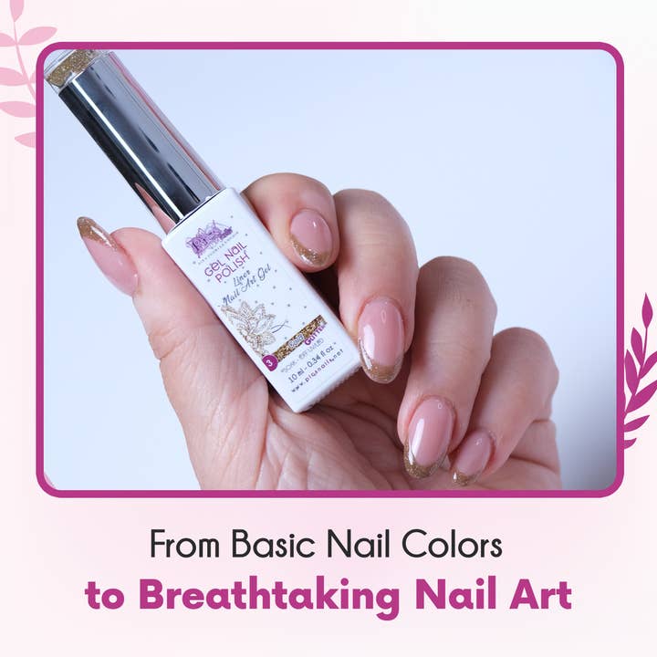 Pics Nails - Wholesale Nail Polish - Semi-Permanent Nail Art Liner Gel UV/LED Nail Polish 10 ml - Gold Glitter 3