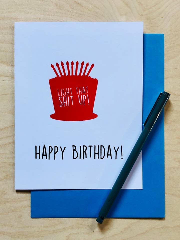 Tarjeta de felicitación «Enciende esa Mierda» para venta al por mayor de Breakout Press Co.