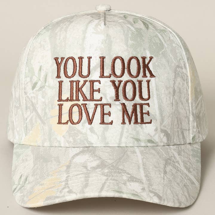Fashion City - Wholesale Baseball Cap - Unisex - You Look Like You Love Me Embroidery Camo Cap