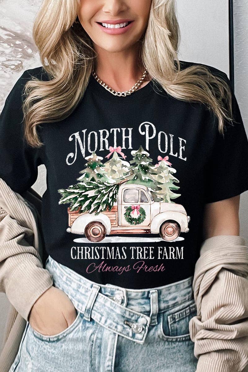 COLORBEAR – Großhandel T-Shirt (Grafikdruck) – Damen – Weihnachtsgrafik-T-Shirt Nordpol2