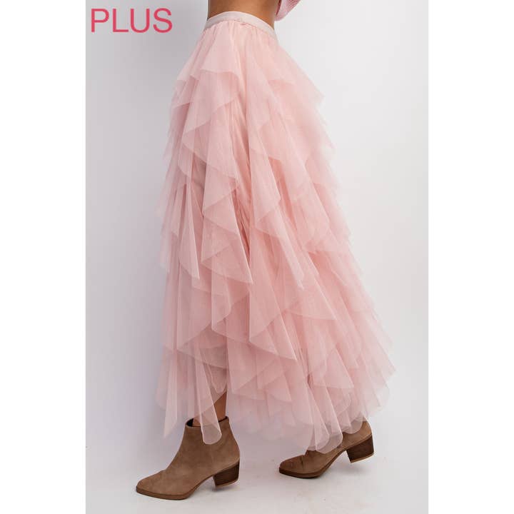 Sweet Generis - Wholesale Skirt - Women's - PLUS CASCADING TULLE MESH LAYERED MAX SKIRT23