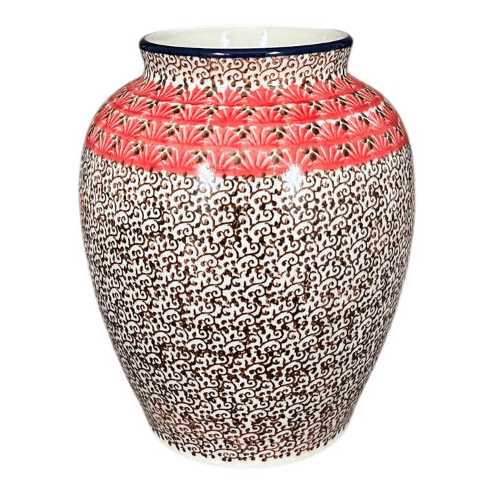 Polish Pottery Outlet - Wholesale Vase - Vase, Tall, 6.5" in "Coral Fans" by Ceramika Artystyczna | A345-2199X