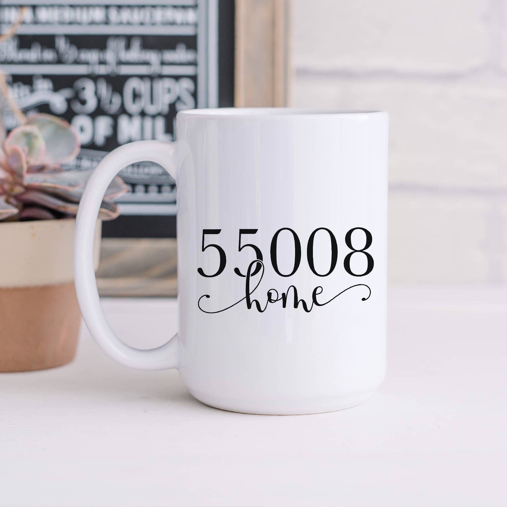 SheMugs - Vente Tasse à café - Tasses à café personnalisées Zip Code Home 15 oz1