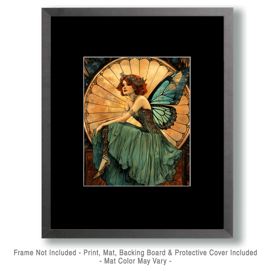 Mowbi - Wholesale Art Print - Nouveau Dreaming Fairy - Fairies Wall Art Prints – 8″x10″ Artwork for 11″x14″ Frame1