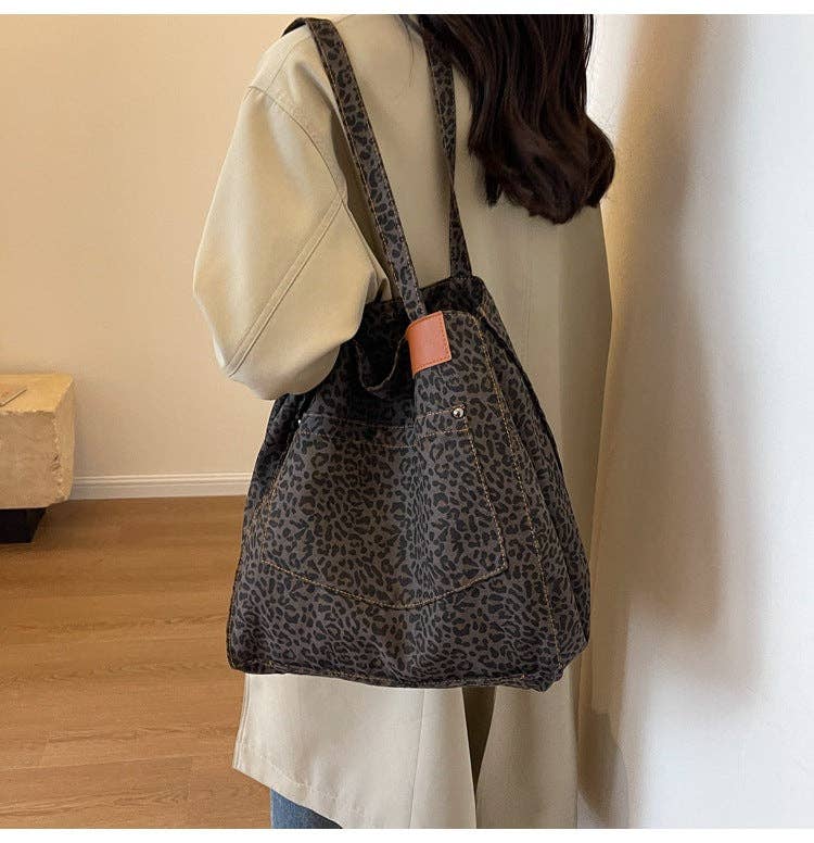 Dipped Shop - Wholesale Tote Bag - Women's - Leopard Print Large Capacity Tote Bag Shoulder Bag DPB16257