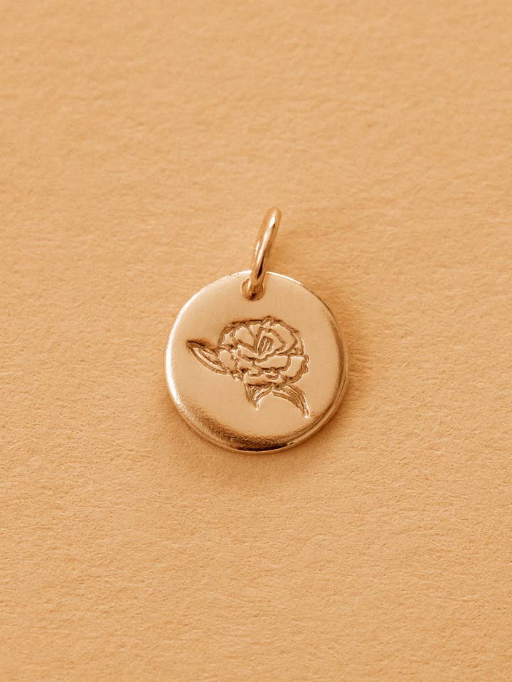 Nejlika • Januari födelse blomma små 3/8" Charm för wholesale av Everly Made
