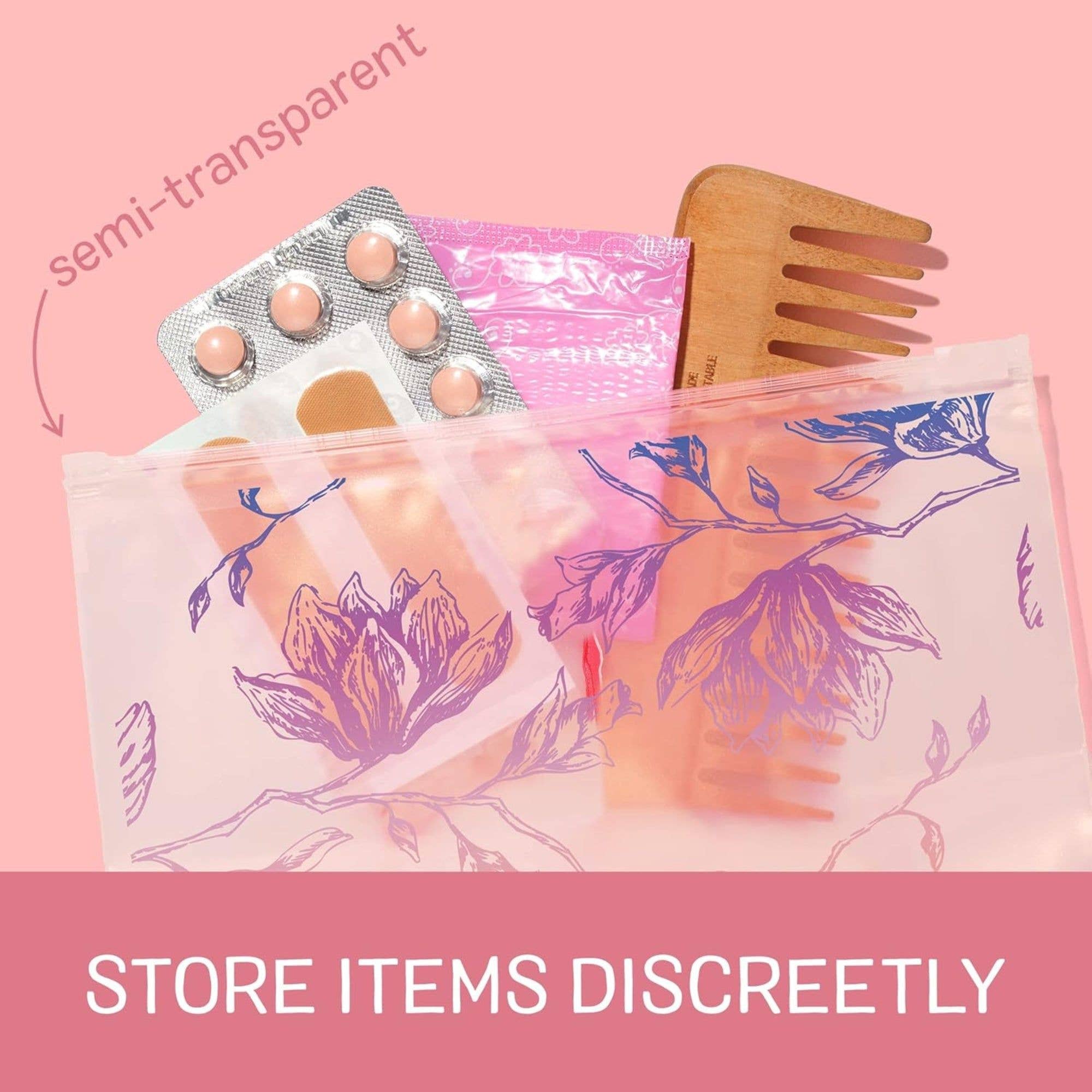 First Choice Buying – Großhandel Schmink-/Kosmetiktasche – Ziploc Essential Stuff Wiederverwendbare Zubehörbeutel, 5 Beutel4