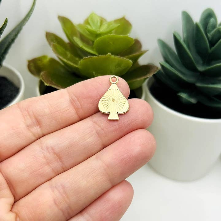 Guerrilla Charm - Wholesale Individual Charm/Pendant - Black Playing Card Spade Charms, 18.5x12.5mm2