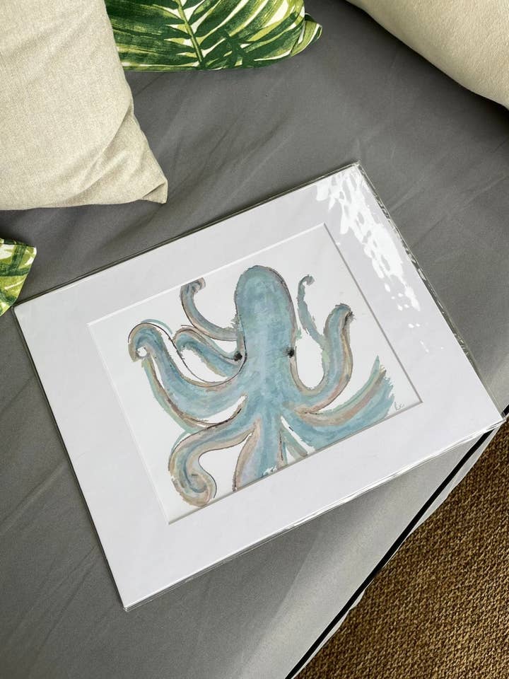 Estampado mate de pulpo azul para venta al por mayor de Half-Pint Designs