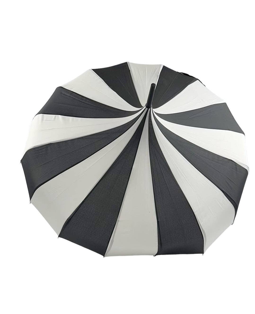 Soake - Wholesale Umbrella - Women's - Boutique CLASSIC Pagoda Umbrella Black and Cream