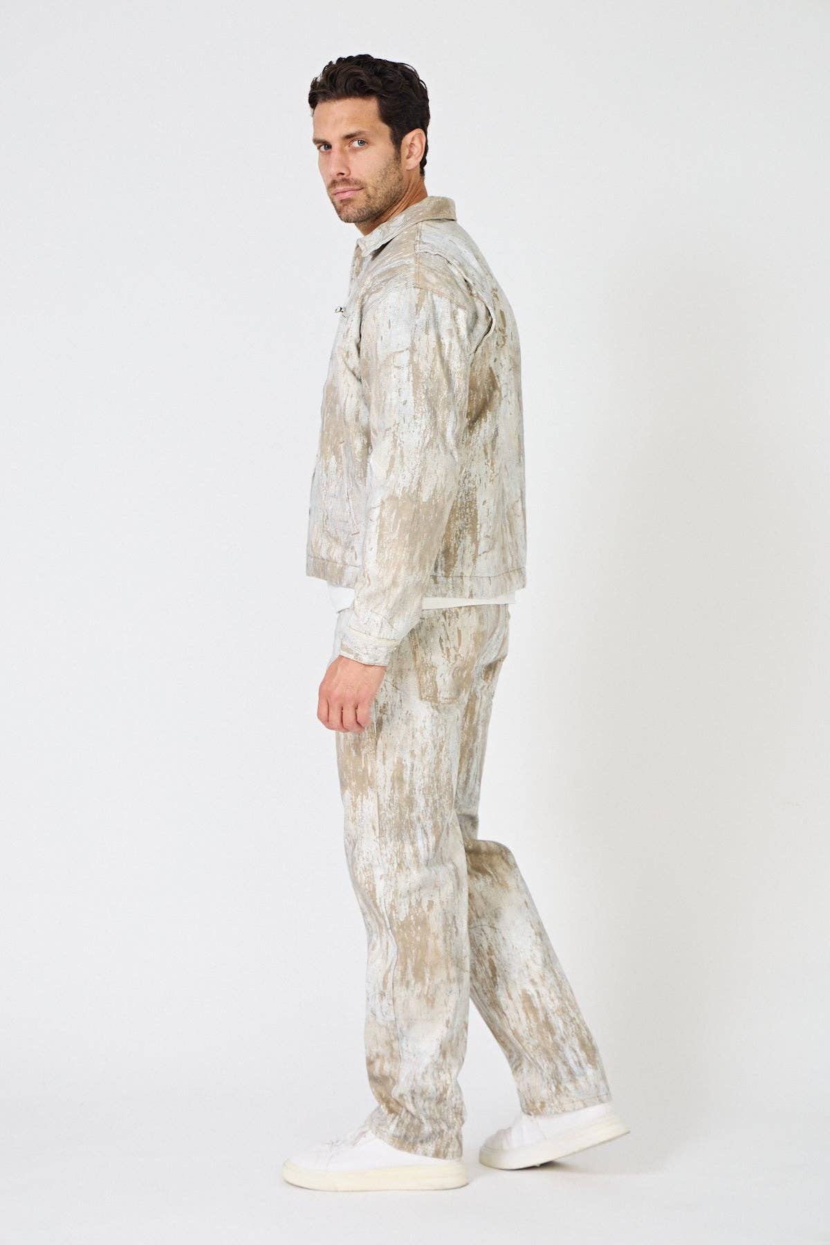 TOP MONDAY - Wholesale Top & Pant Set (NOT Loungewear) - Men's - Paint Effect Denim Set – Street Chic Look for Winter3