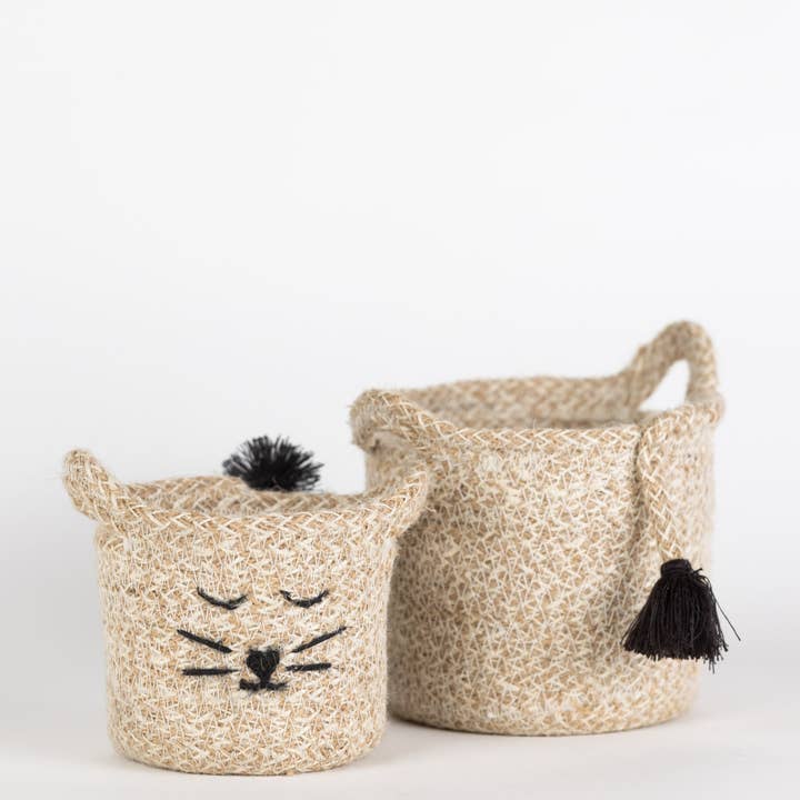 Ten Thousand Villages - Wholesale Basket - Cat Face Jute Basket - Small7