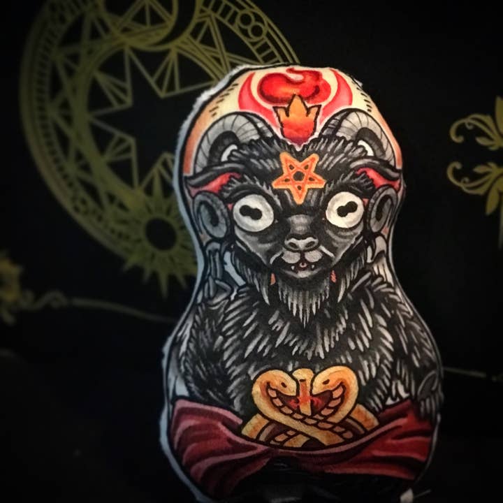 Baphomet/ Black Phillip Minky plush or ornament for wholesale by The Cuddle Cult