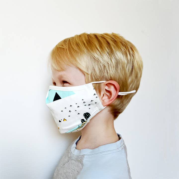 Cheengoo - Venta al por mayor Mascarilla facial protectora - Mascarilla infantil de algodón con bolsillo de filtro - Desert