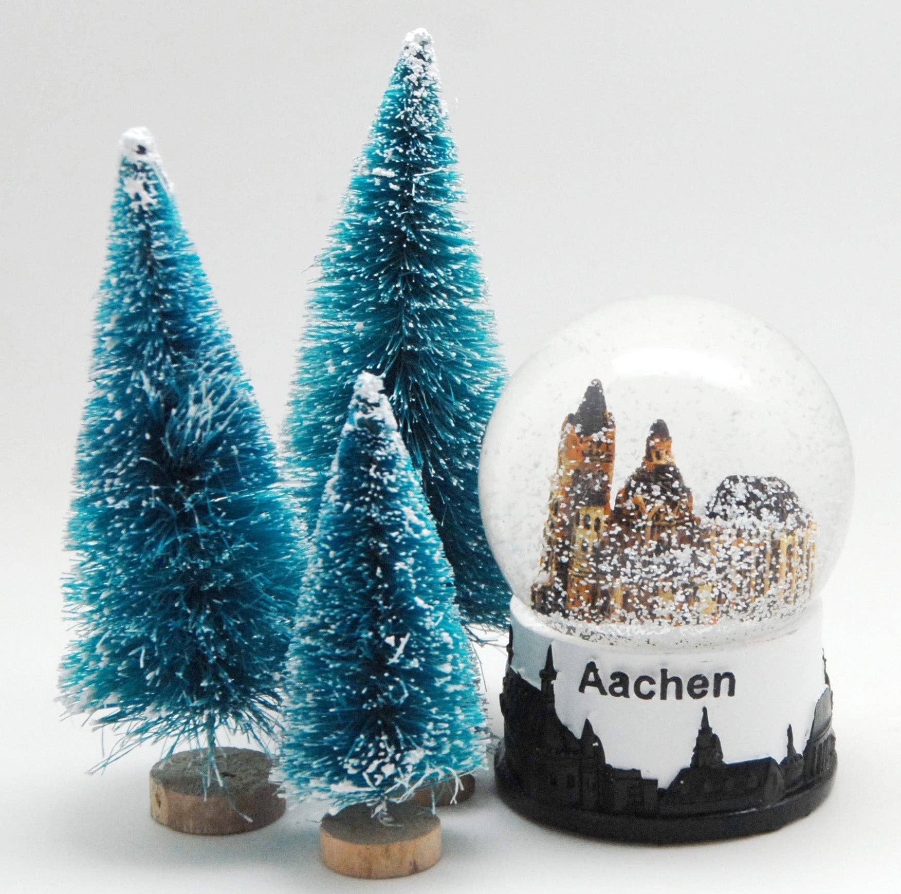 Schneekugelhaus – wholesale Snöglob - Barn och baby – Souvenir snöglob Aachen med Aachens domkyrka och skyline3