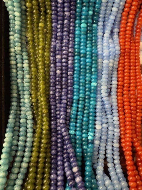 Sonya Renee Jewelry - Wholesale Beaded/Pearl Necklace - Lilly Gemstone Bead Necklace multi-color 8mm opals jade 121