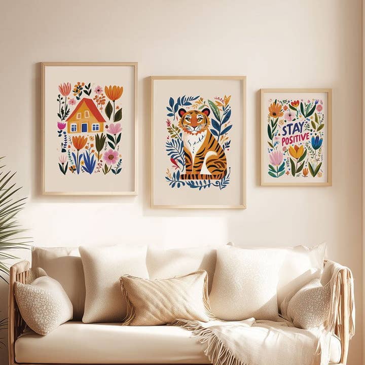 MokaMouse - Wholesale Poster - Folk Art Tiger - Folk Art Poster6