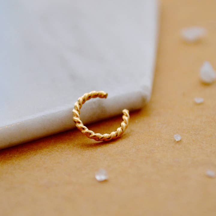 Foamy Wader - Wholesale Nose Ring - Tightrope Nose Cuff - handmade twisted wire septum cuff fake nose ring