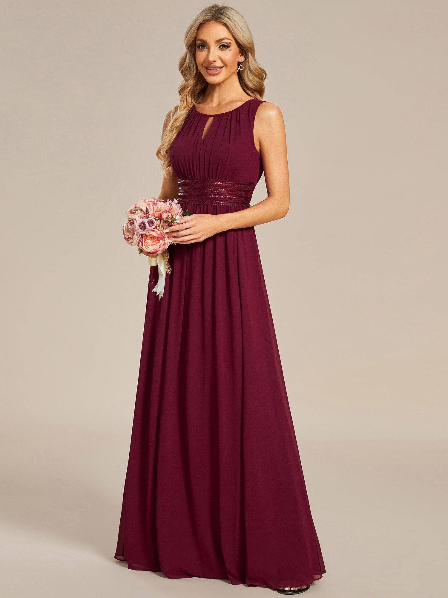 Ever-Pretty – wholesale Gown – Women's – Elegant Pleated Sequin Bridesmaids Dress5