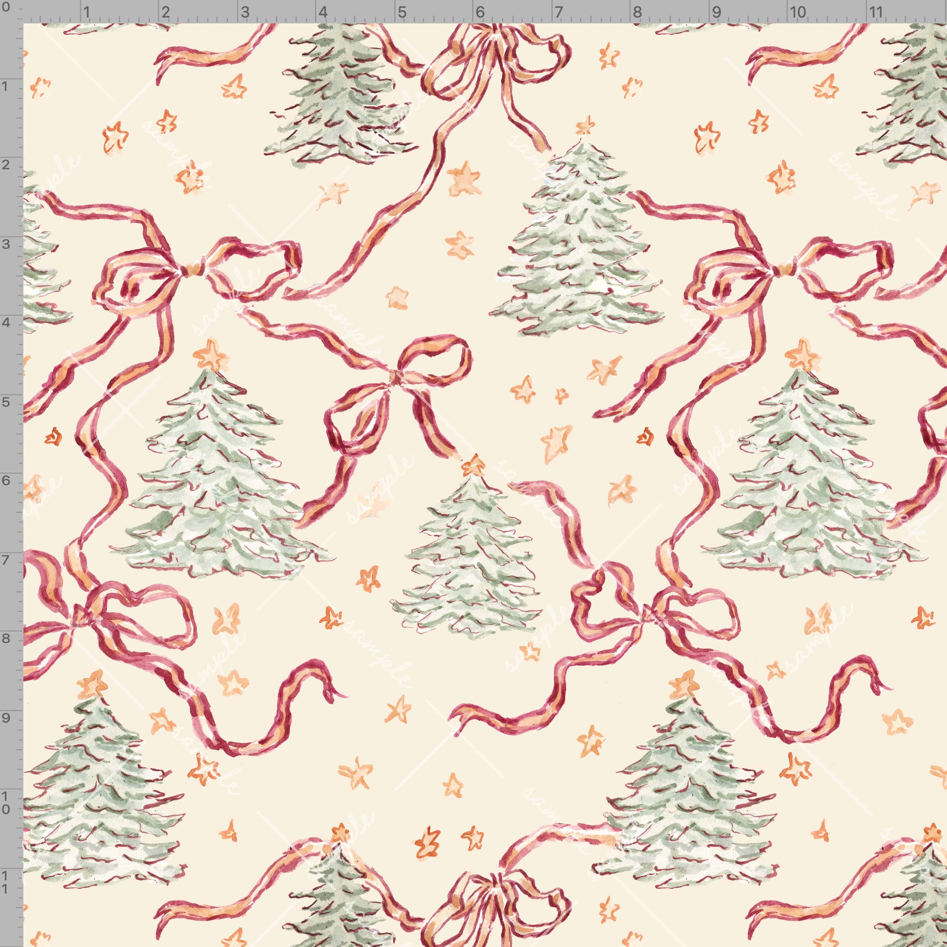 The Illustrated Life - Wholesale Flat Wrap - Trees and Bows Gift Wrap3